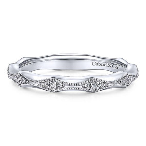 Gabriel 14 Karat White Gold Straight Wedding Band WB14427R4W44JJ
