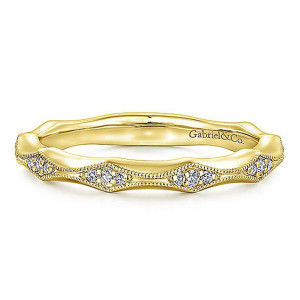 Gabriel 14 Karat Yellow Gold Straight Wedding Band WB14427R4Y44JJ