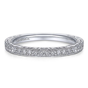 Gabriel 14 Karat White Gold Straight Wedding Band WB14765R3W44JJ
