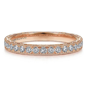 Gabriel 14 Karat Rose Gold Victorian Wedding Band WB14770R4K44JJ