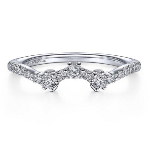 Gabriel 14 Karat White Gold Curved Wedding Band WB14783R4W44JJ