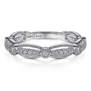 Gabriel 14 Karat White Gold Matching Wedding Band WB15200R4W44JJ