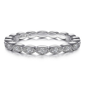 Gabriel 14 Karat White Gold Matching Wedding Band WB15201R4W44JJ