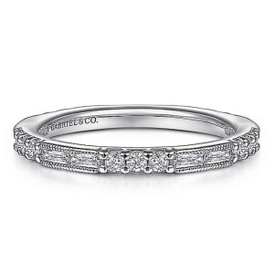 Gabriel 14 Karat White Gold Matching Wedding Band WB15204R4W44JJ