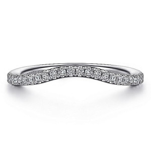 Gabriel 14 Karat White Gold Diamond Matching Wedding Band WB15609R4W44JJ