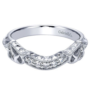 Gabriel 14 Karat Matching Curved Wedding Band WB5448W44JJ