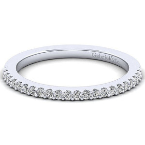 Gabriel 14 Karat White Gold Straight Wedding Band WB6419P4W44JJ