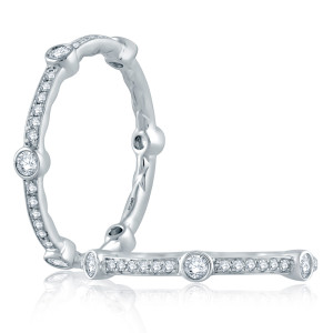A.JAFFE Platinum Classic Diamond Stackable Ring WR1063