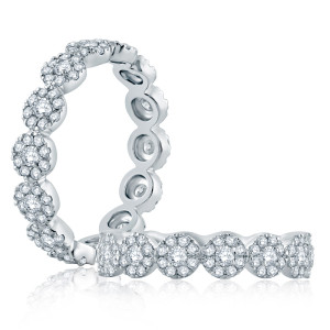 A.JAFFE 18 Karat Classic Diamond Wedding / Anniversary Ring WR1066