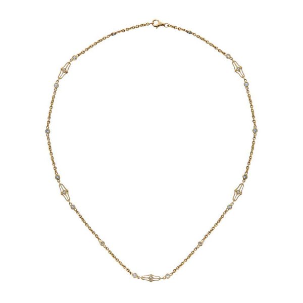 Gabriel Fashion 14 Karat Roaring 20's Diamond By The Yard Necklace