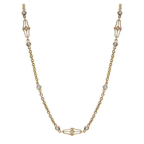 Gabriel Fashion 14 Karat Roaring 20's Diamond By The Yard Necklace