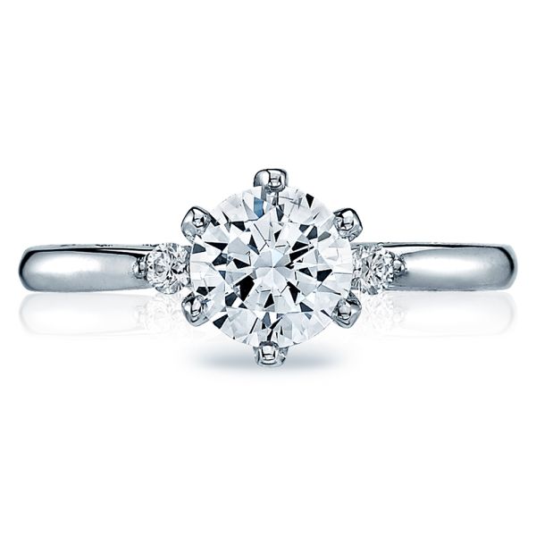 56-2RD65 Platinum Tacori Sculpted Crescent Engagement Ring | TQ