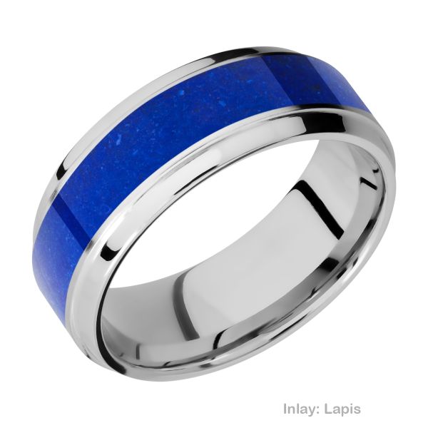 Lashbrook CC8B15(S)/MALACHITE Cobalt Chrome Wedding Ring or Band