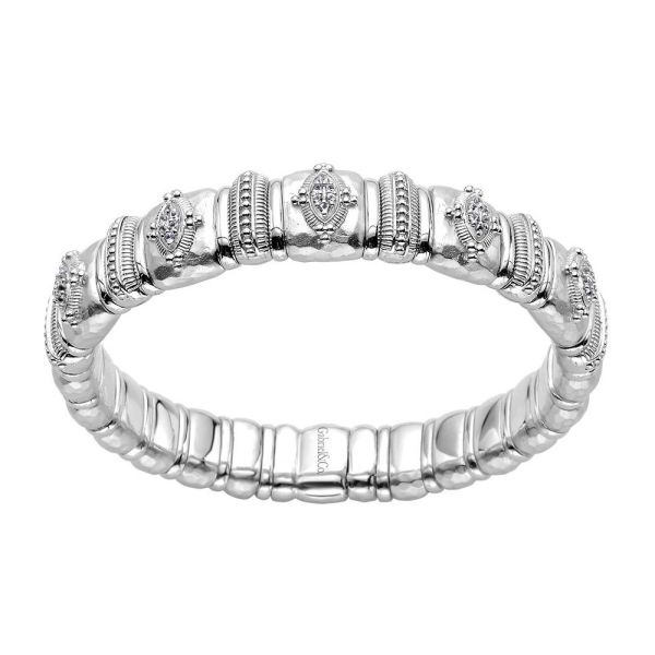 Gabriel Fashion Silver Two-Tone Envy Bangle Bracelet BG3214