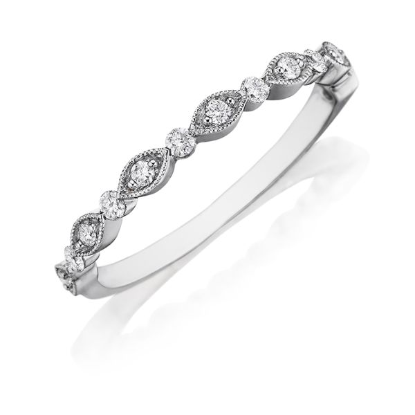 Henri Daussi WBGC Bead Set Diamond Wedding Ring with Milgrain TQ Diamonds
