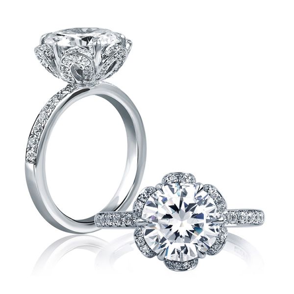 A Jaffe 18 Karat Classic Engagement Ring ME1622 TQ Diamonds