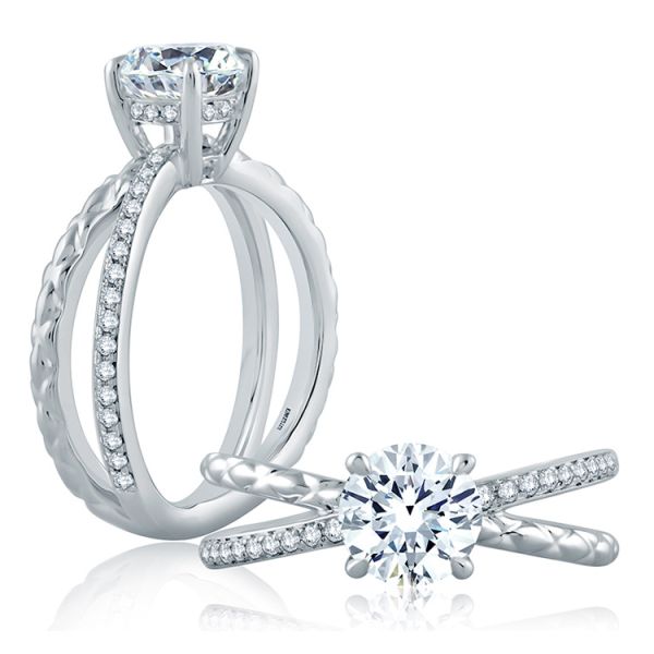 A.JAFFE 14 Karat Classic Engagement Ring ME2137Q TQ Diamonds