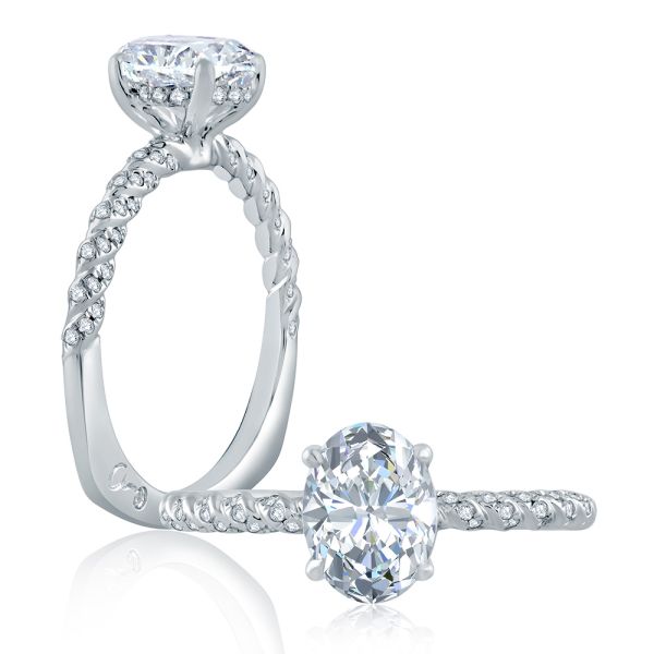 A.JAFFE Platinum Signature Engagement Ring MES867 | TQ Diamonds