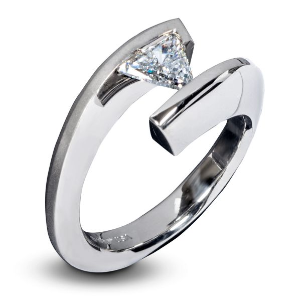Kretchmer Platinum Wing Tension Set Ring TQ Diamonds