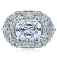 Tacori RoyalT HT2612CU10X8 platinum diamond engagement ring with cushion-cut center stone