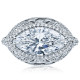 Tacori RoyalT platinum diamond engagement ring with marquise center stone