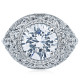 Tacori RoyalT HT2612RD10 platinum diamond engagement ring with round center stone