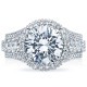 Tacori RoyalT HT2613RD10 platinum diamond engagement ring with round center stone