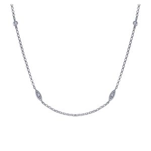 Gabriel Fashion 14 Karat Roaring 20's Diamond By The Yard Necklace NK823W45JJ