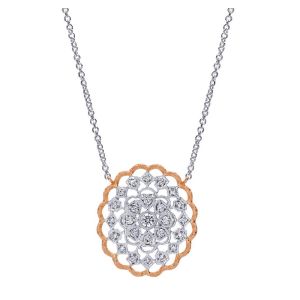 Gabriel Fashion 14 Karat Two-Tone Lace Necklace NK4151T45JJ