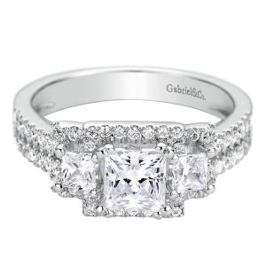 Gabriel 14 Karat Contemporary Engagement Ring ER9253W44JJ