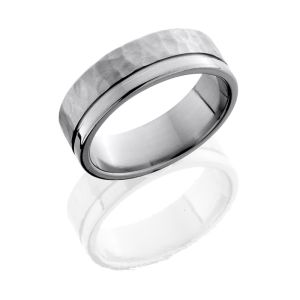 Lashbrook 7F1.5OC HAMMER-POLISH Titanium Wedding Ring or Band