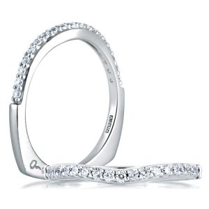 A.JAFFE Art Deco Collection Signature Platinum Diamond Wedding Ring MRS144 / 24