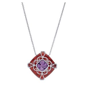 Gabriel Fashion Silver Art Nouveau Necklace NK4201SVJMC