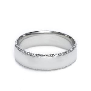 Tacori Platinum Hand Engraved Wedding Band 2554