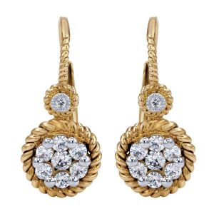 Gabriel Fashion 14 Karat Two-Tone Hampton Diamond Leverback Earrings EG10261M44JJ