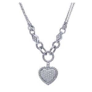 Gabriel Fashion 14 Karat Hampton Diamond Heart Necklace NK1887W44JJ