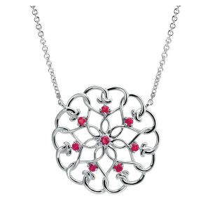 Gabriel Fashion Silver Blossoming Heart Necklace NK3943SVJRA