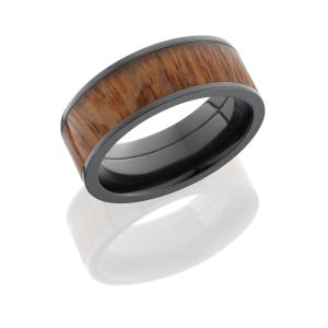 Lashbrook ZHW8F16/LEOPARD POLISH Hard Wood Wedding Ring or Band