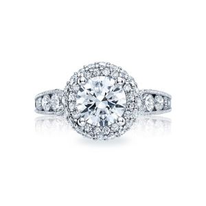 HT2521RD75 Tacori Crescent Platinum Engagement Ring