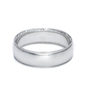Tacori Platinum Hand Engraved Wedding Band 2558 4.5