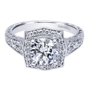 Gabriel 14 Karat Victorian Engagement Ring ER10191W44JJ