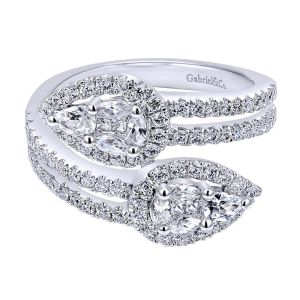 Gabriel Fashion 14 Karat Clustered Diamonds Ladies' Ring LR5381W44JJ