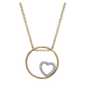 Gabriel Fashion 14 Karat Two-Tone Eternal Love Heart Necklace NK1890M45JJ