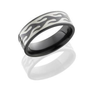 Lashbrook Z7F/CONTOURFLAME POLISH Zirconium Wedding Ring or Band