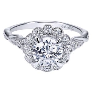 Gabriel 14 Karat Contemporary Engagement Ring ER11799R4W44JJ