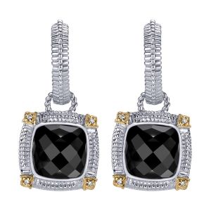 Gabriel Fashion Silver / 18 Karat Two-Tone Roman Drop Earrings EG10815MY5XO