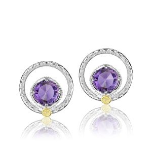 SE14001 Tacori 18k925 Lilac Blossoms Silver & Gold Earrings