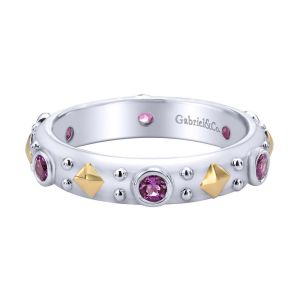 Gabriel Fashion Silver / 18 Karat Two-Tone Stackable Stackable Ladies' Ring LR5955-7MYJAM