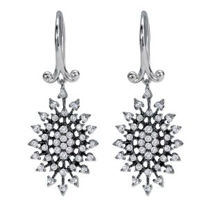 Gabriel Fashion 14 Karat Starburst Drop Earrings EG11774W45JJ