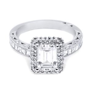 HT2517EC75X55 Tacori Crescent Platinum Engagement Ring